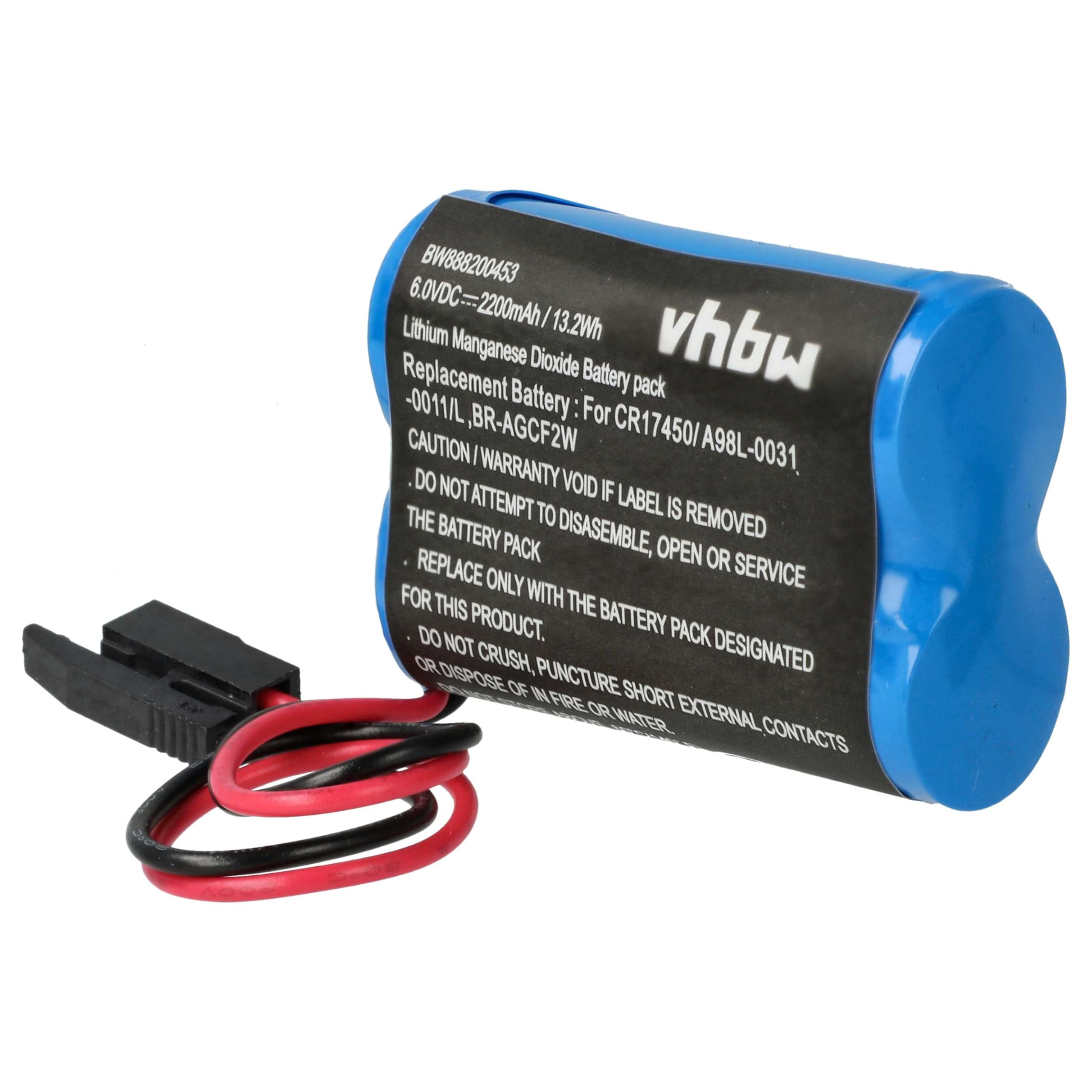 vhbw 5x batteria compatibile con GE/Fanuc A06B-6093-K001, A98L-0031-0011/L Programmable Logic Controller (2200mAh, 6V, Li-MnO2)