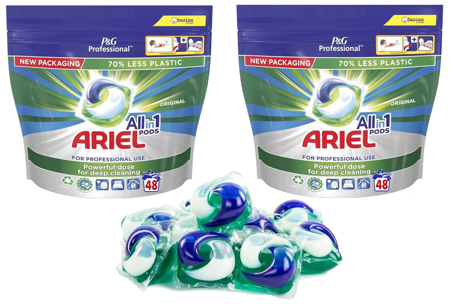 Ariel All-in-1 PODS, Lessive Liquide En Capsules 20 Lavages, +Extra Fiber Protection, Nettoyage