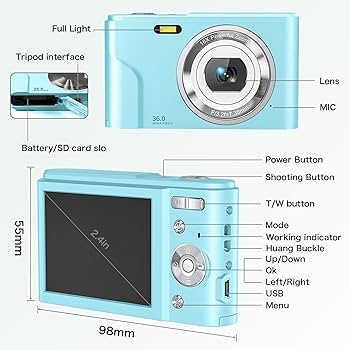 Amazon | LCDスクリーン付きデジタルカメラ フルHD 1080P 36.0