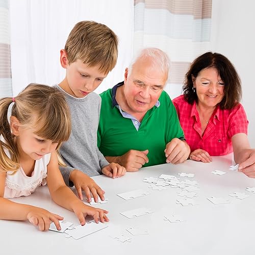 Miniatura 6 de Gejoy Rompecabezas de suelo de 50 piezas, rompecabezas blanco para decorar bricolaje en blanco, manualidades, rompecabezas pequeño en blanco, piezas