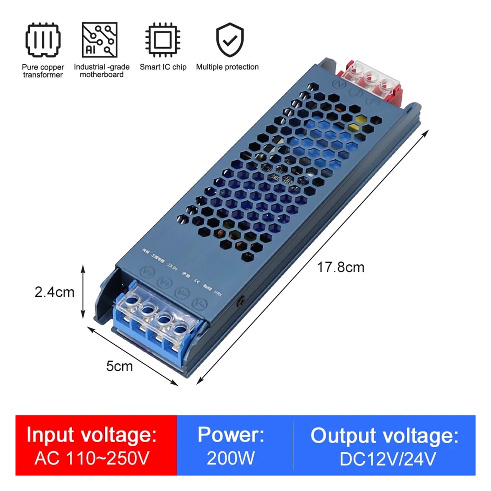 24V LED Power Supply 400W PRO (Copper) Ultra Thin AC/DC Transformer LED Driver Converter