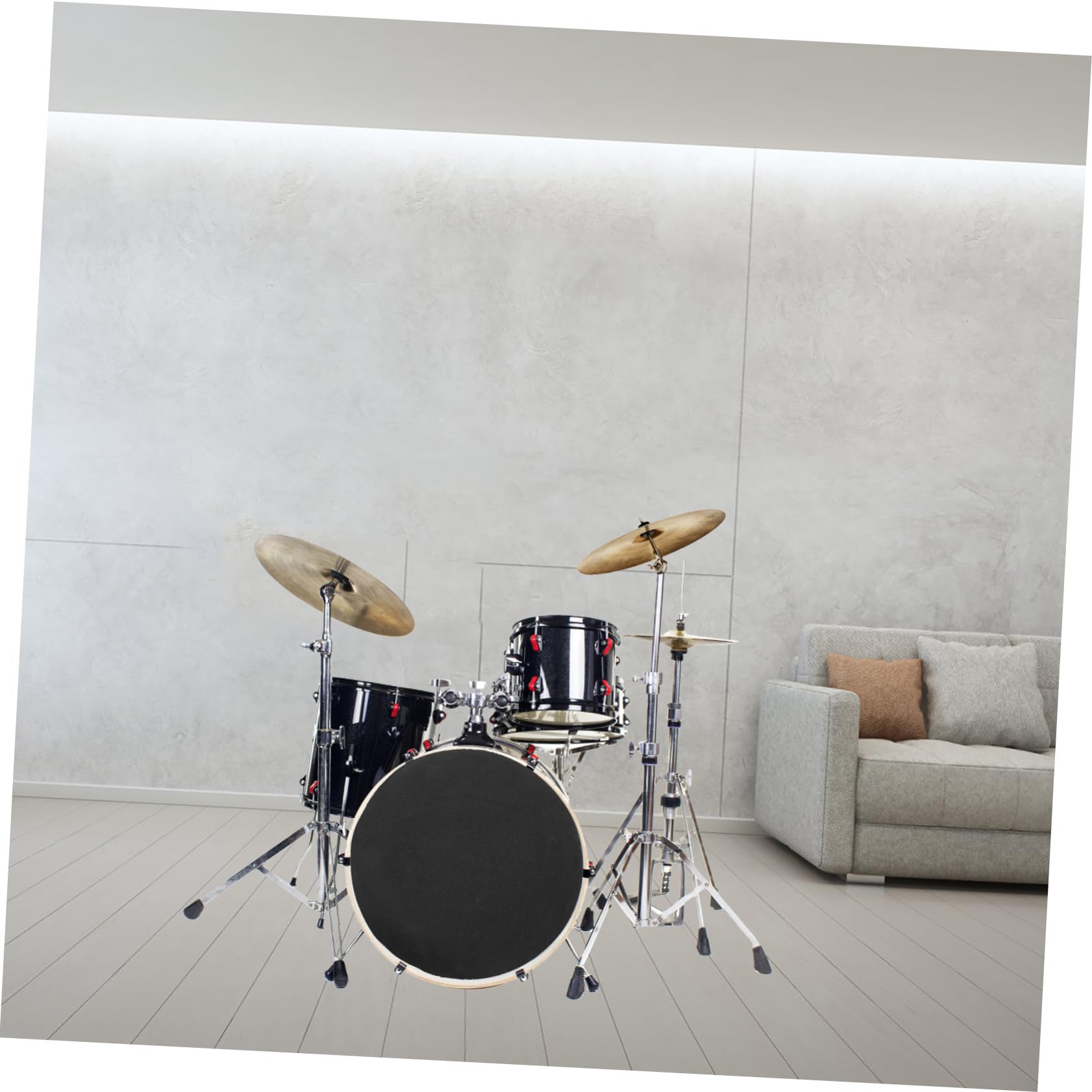 Schwarzes Schlagzeug Dämpferpad aus Schwamm 1 Satz Trommelmatten zum Einfachen Installieren und Geräuschreduzieren für Percussion Instrumente