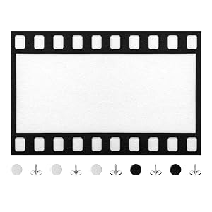 Filmstreifen-Filz-Pinnwand selbstklebende Pinnwand Memo-Display-Pad f r Wand dekoratives Bild gerahmte Tafel 326 x 216 cm/13 x 85 Zoll mit Nadeln f r Zuhause B ro Schule Radie