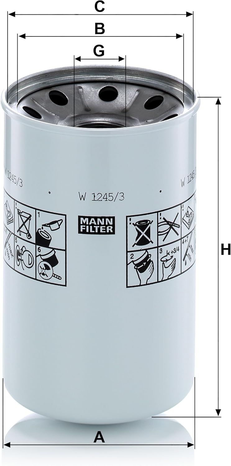 MANN-FILTER W 1245/3 x Hydraulics - NON-ROAD APPLICATIONS