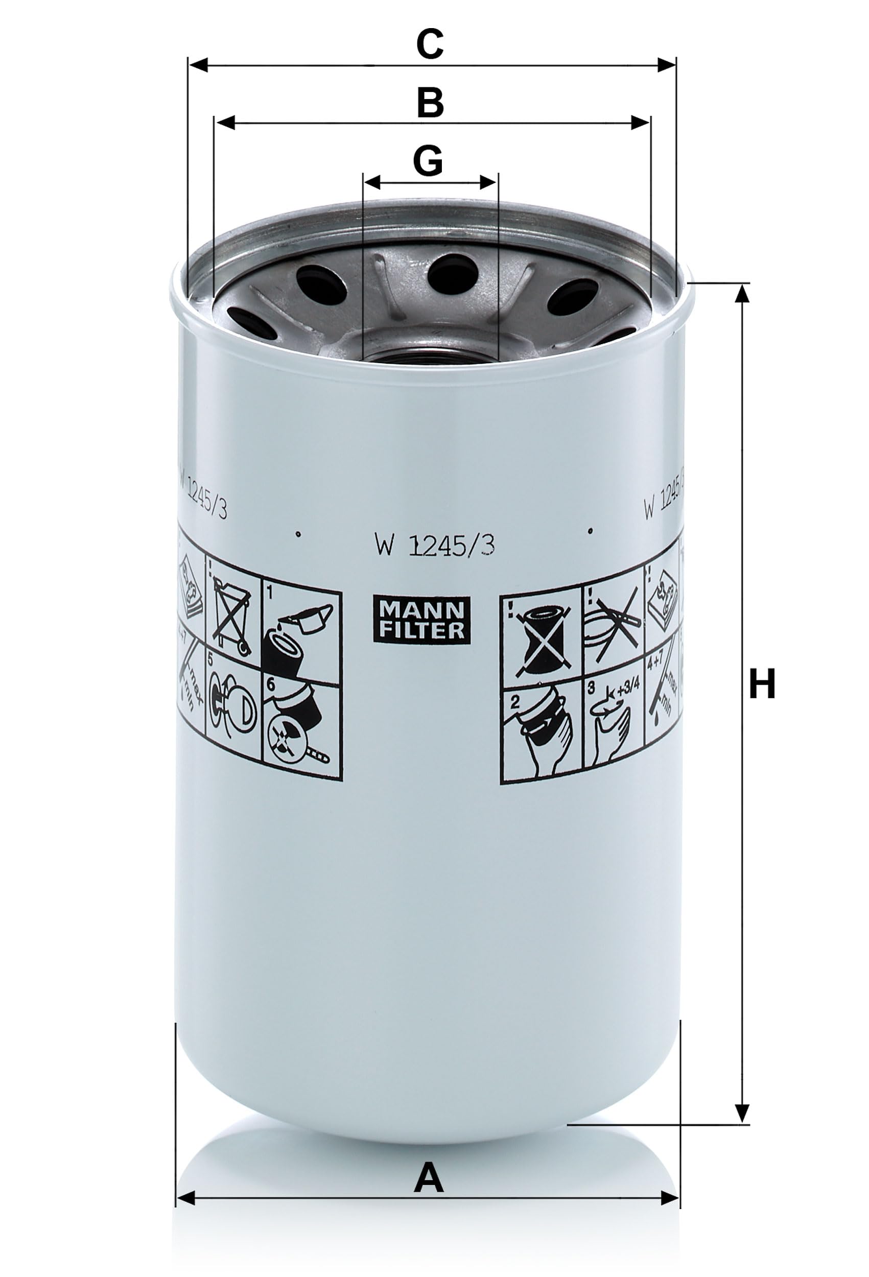 MANN-FILTER, W 1245/3 x Hidráulico