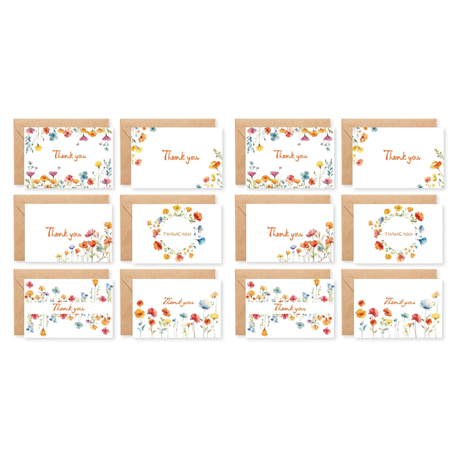 Tsophreniq Foldable Floral Greeting Cards Envelopes Included for Wedding Parties Celebration Stationeries Multipurpose Invitation Folded Card