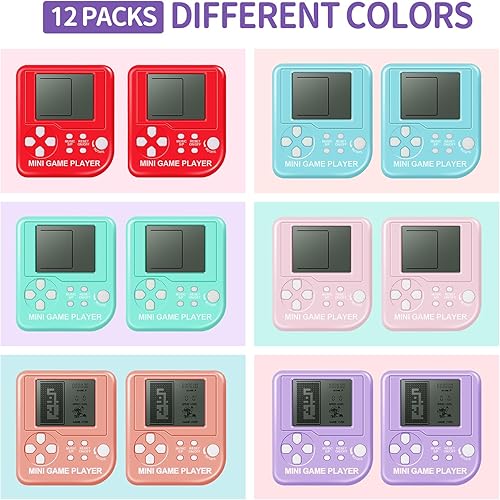 Miniatura 3 de 12 piezas de recuerdos de fiesta de videojuegos para niños, mini llavero de juegos de arcade, regalos de cumpleaños, premios de aula para niños y