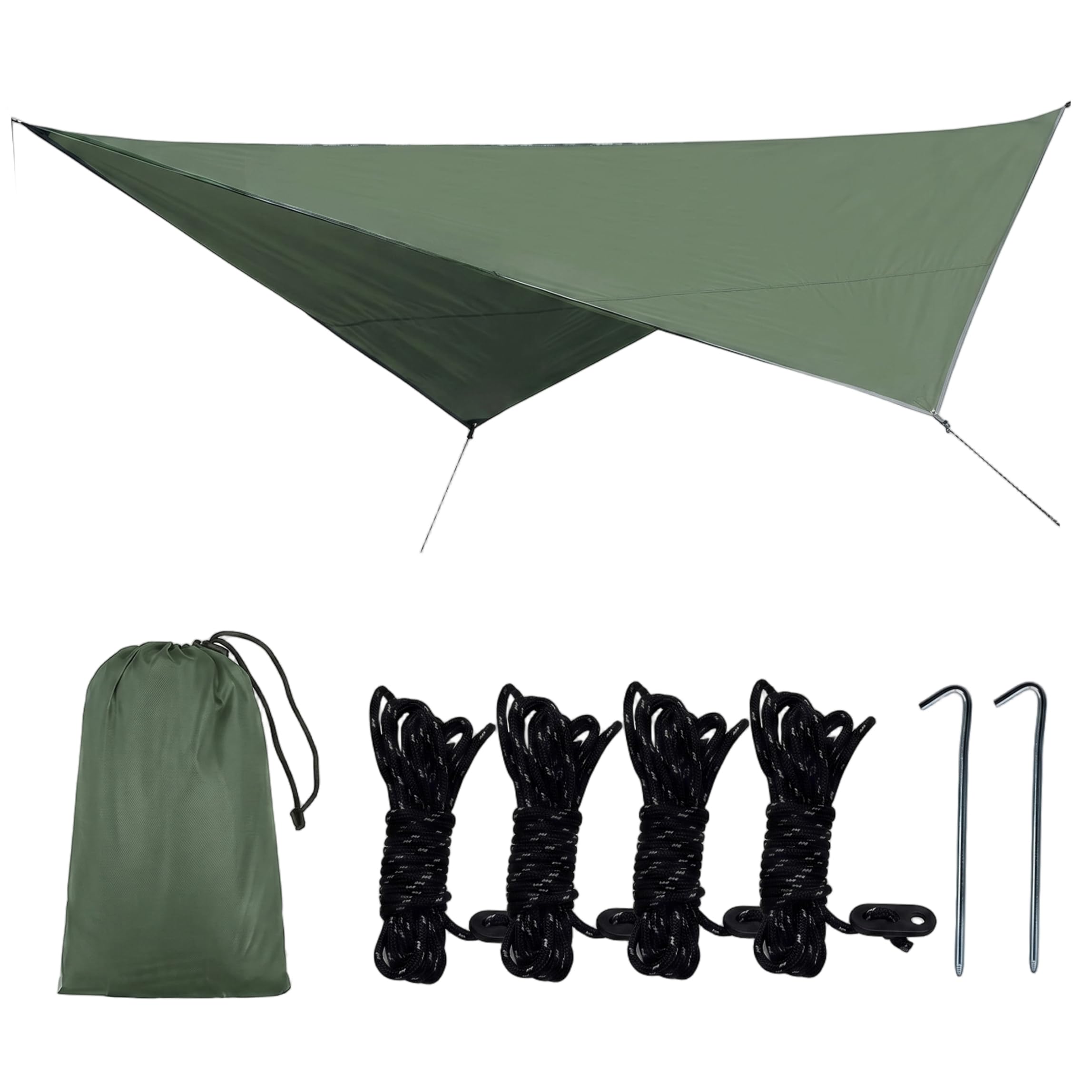 Camping Tent Tarps Sun-protective Tent Tarp, 210D Oxford Cloth Outdoor Camping Shade Shelter, (green, 125.98x98.43inch).