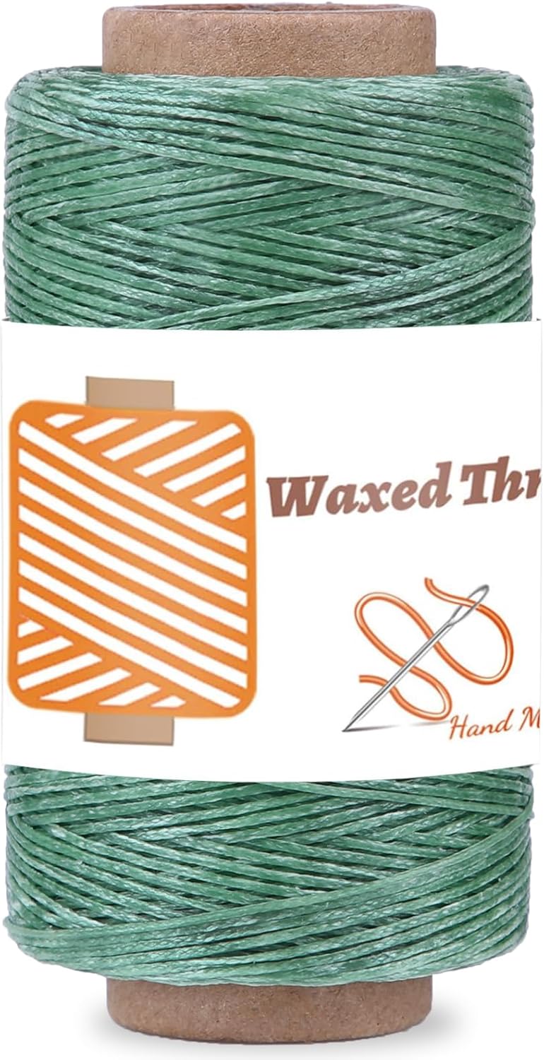 Qmnnma Waxed Thread - 284 Yards, Coated for Leather Craft, Book Binding, DIY Bags, Wallets, Shoe Repair, Jewelry Making