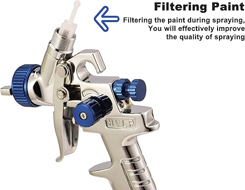 Miniatura 4 de Dynastus Pistola de pulverización de aire HVLP de 5 onzas para reparación de manchas, con regulador