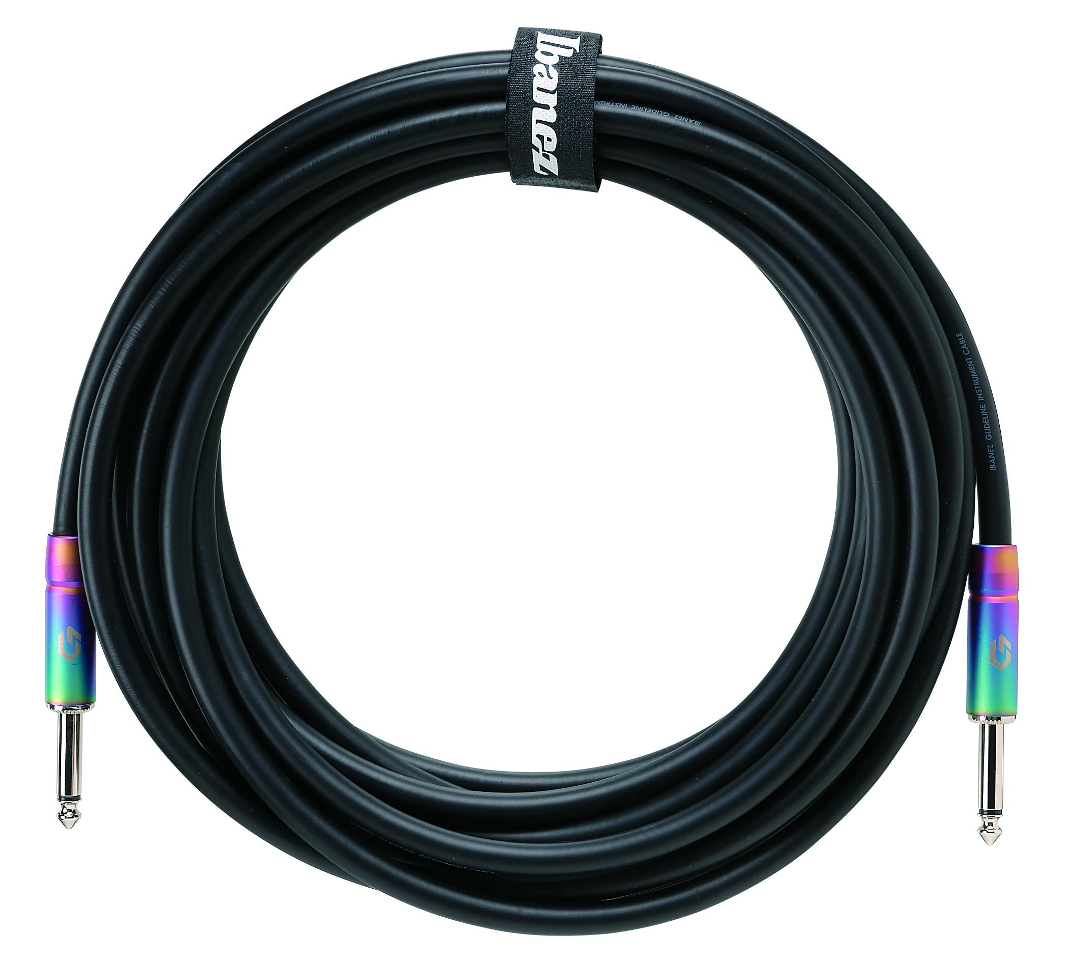 Ibanez GLIDELINE Serie Instrumentenkabel 6,10 m 2 gerade Stecker, schwarz