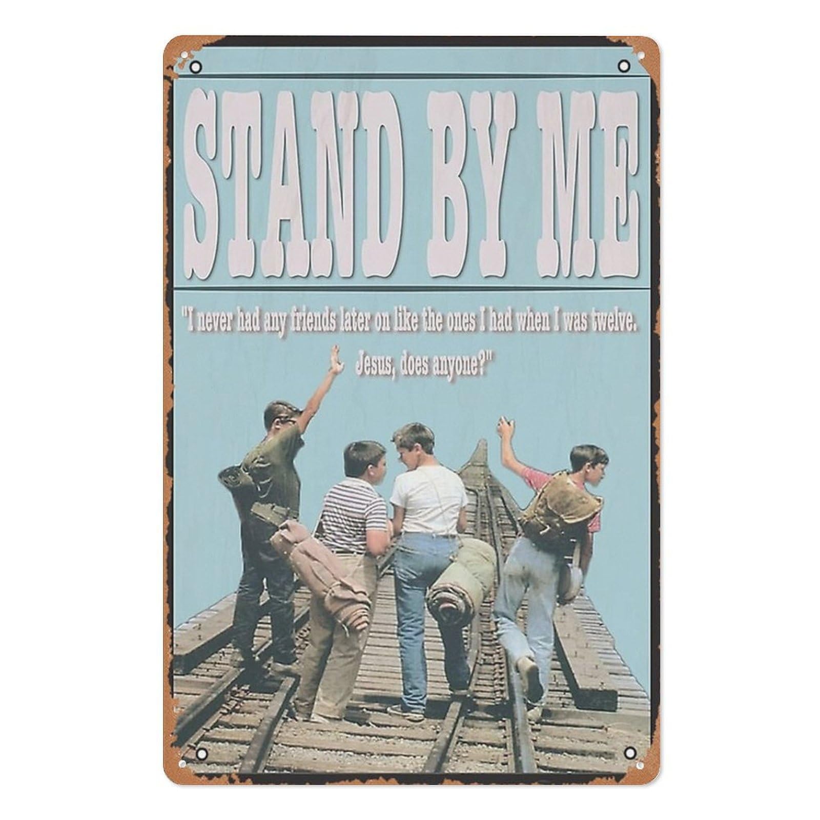 Anceky As Pic Niumowang Metal Sign Stand By Me Tin Poster 12X8 Inches