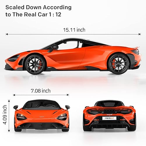 Miniatura 5 de MIEBELY Coche de Control Remoto, McLaren Coches RC Oficialmente Licenciados a Escala 1/12 7.4V 900mAh con Luz Delantera para Modelo de Coche Rápido