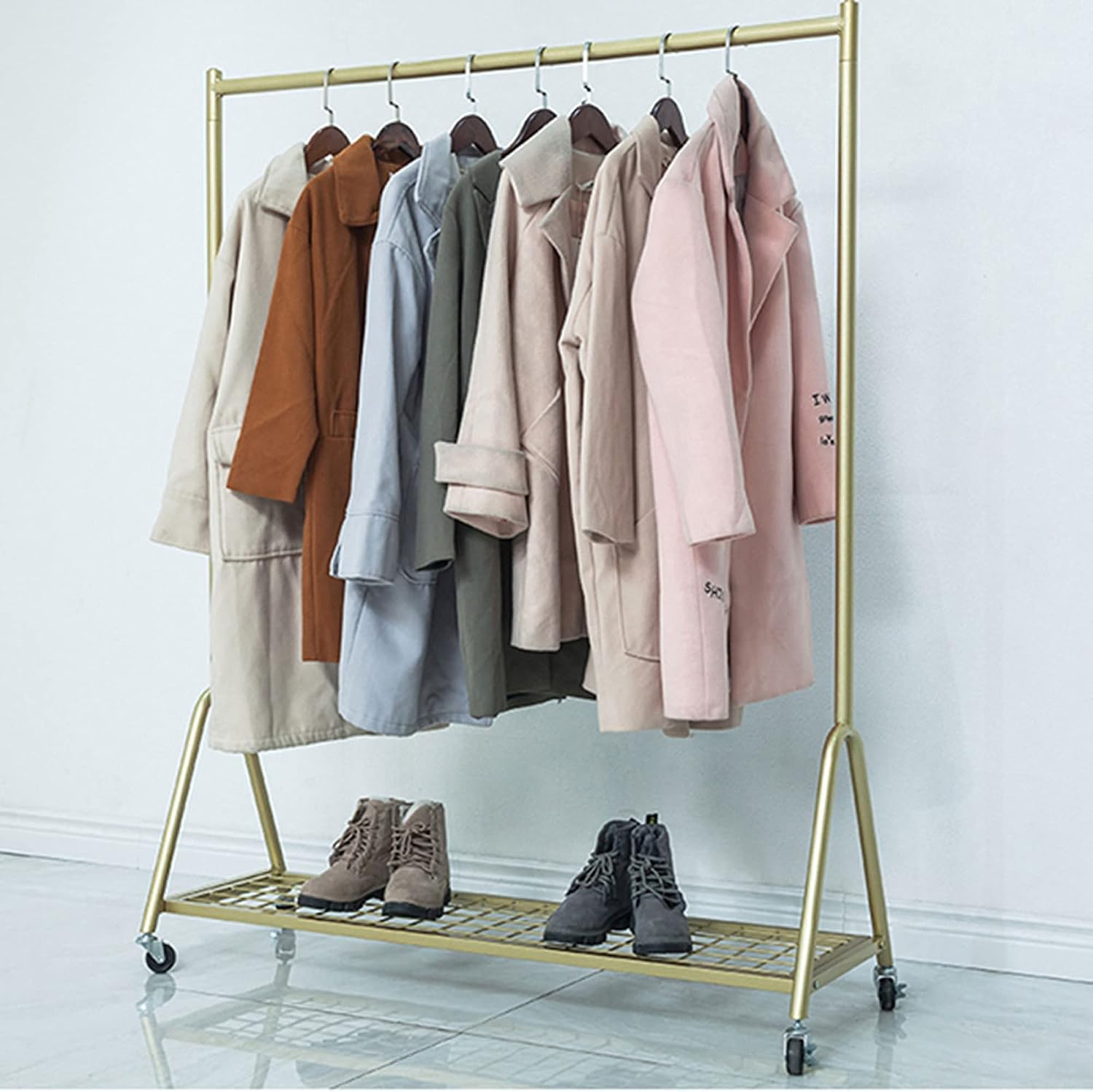 Amazon.com: Heavy Clothes Rail, Clothes Display Rack with Bottom Rack ...
