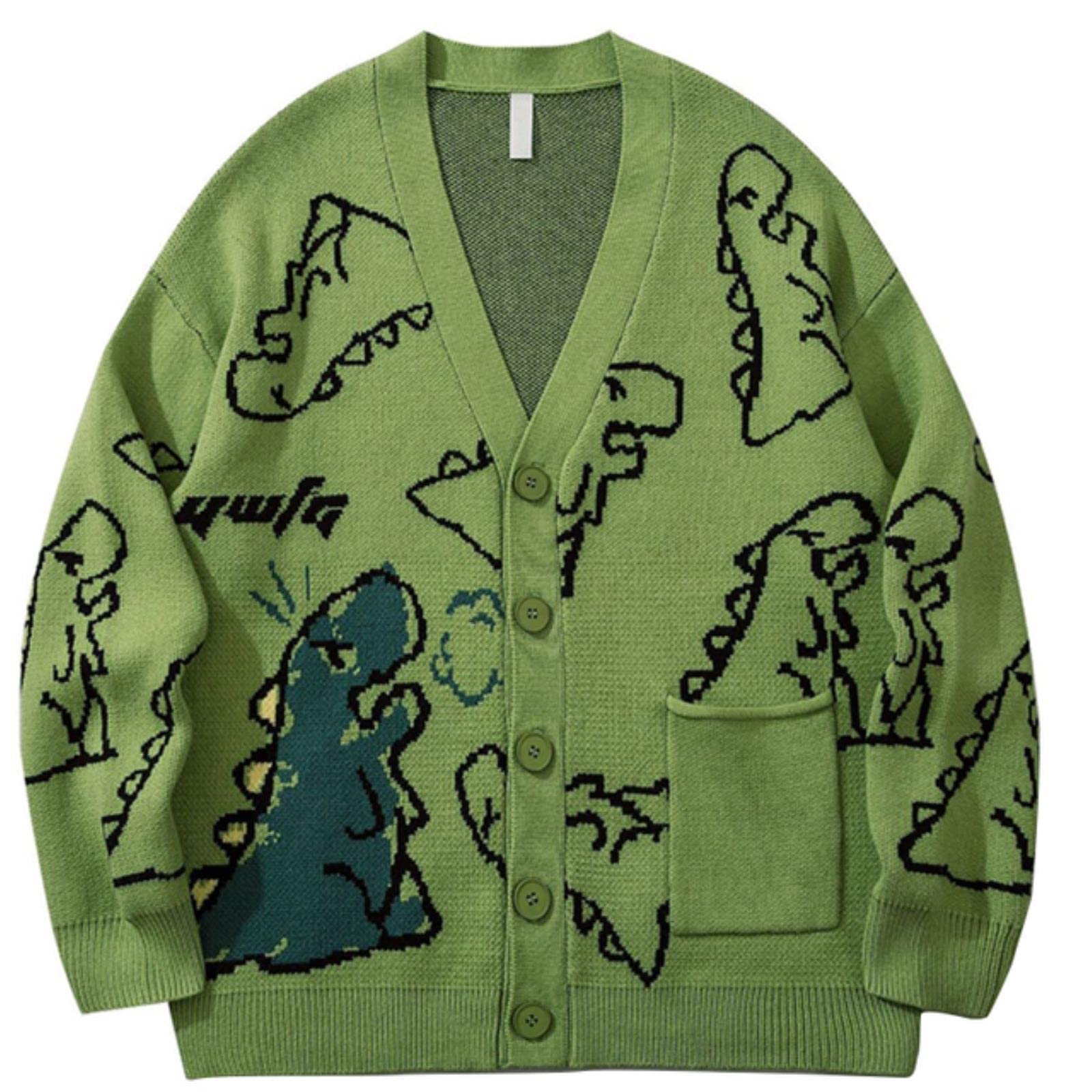 Rxozrxoz Maglione Dinosauro Kawaii, Maglia Oversize Invernale Calda Con Stampa Vintage, Taglie Forti Fino A XL