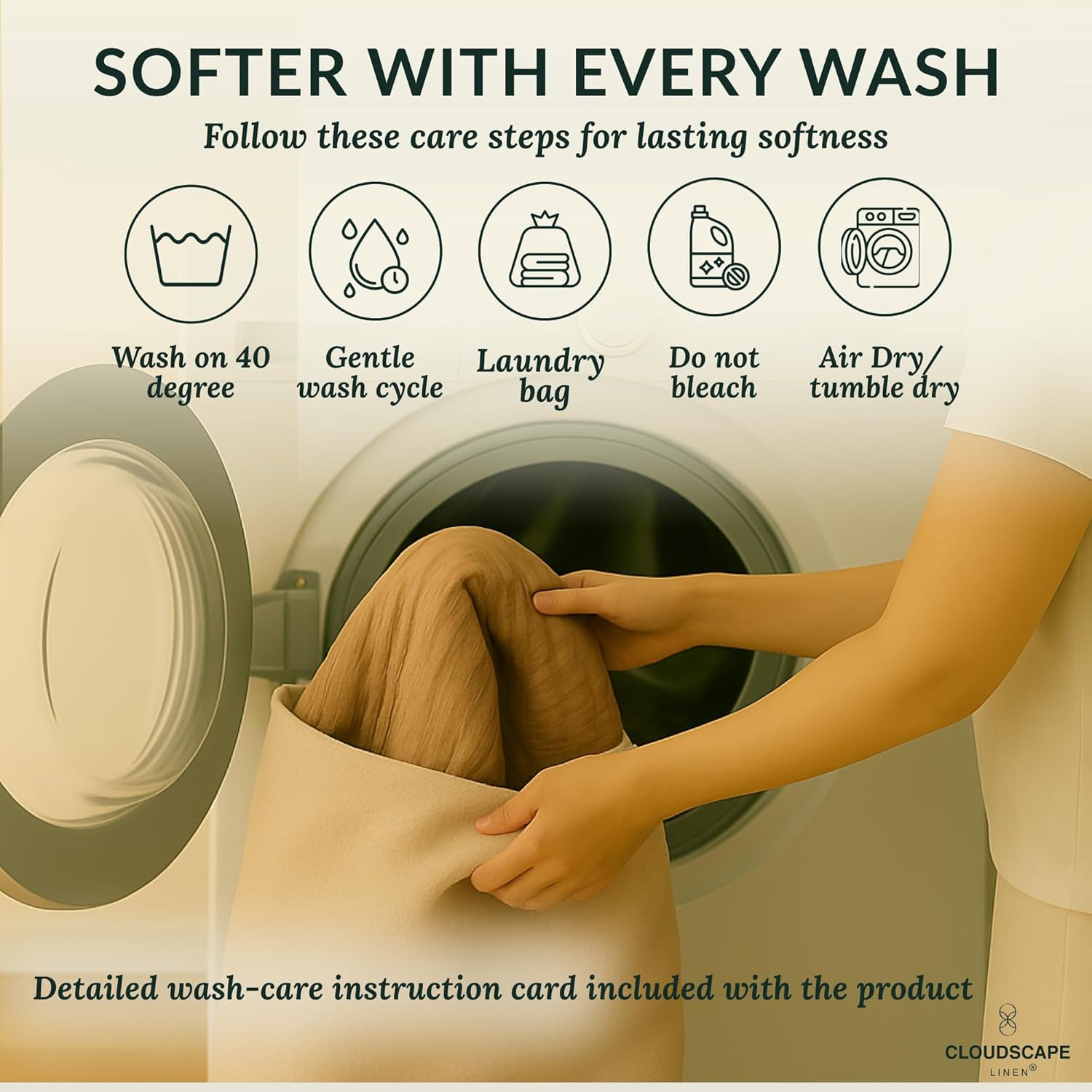 Cloud Scape Linen 4 Layer Oversized Muslin Blanket King Size - 100% Cotton, Lightweight & Breathable All Season Blanket for Bed, fits California King, 92x108, Beige Fog