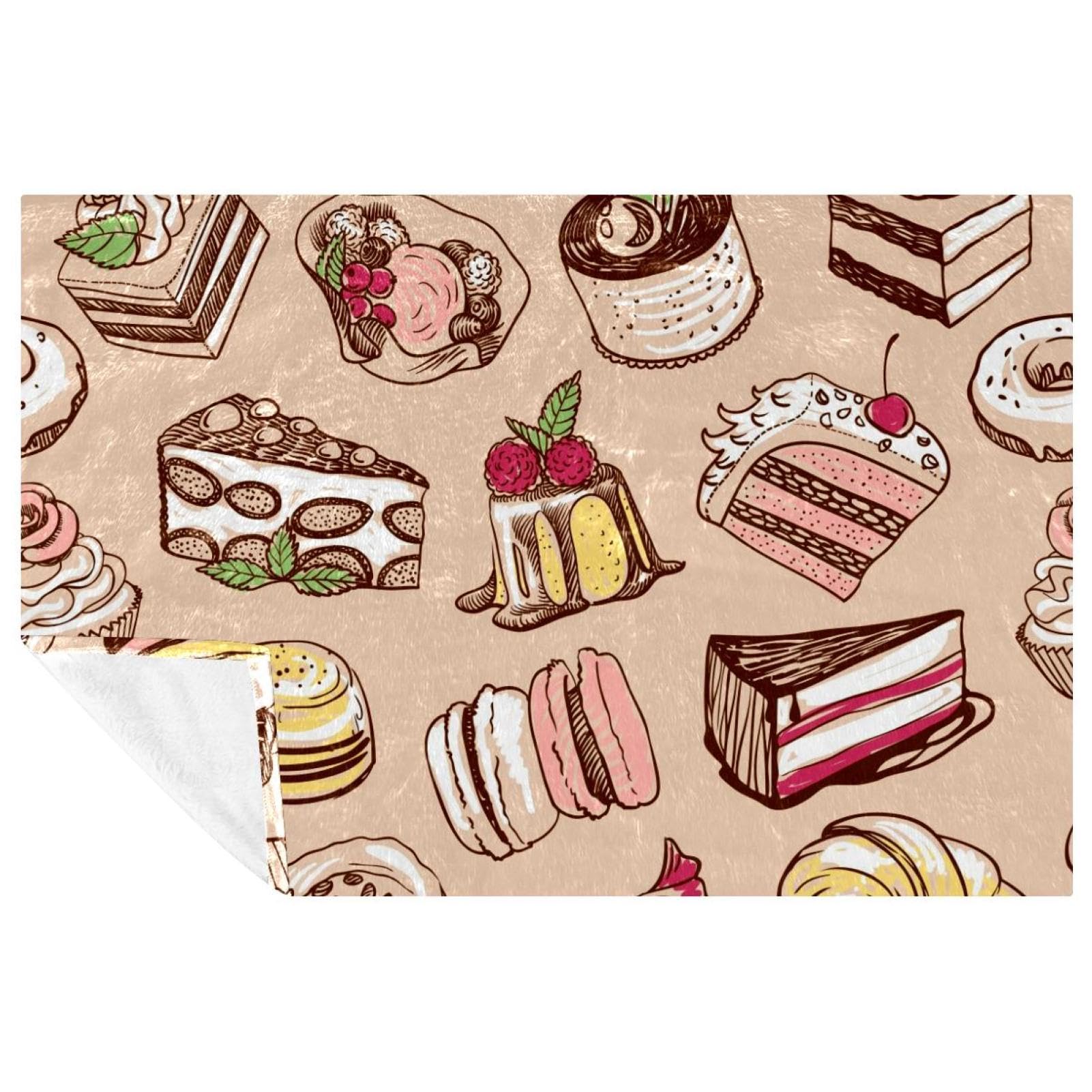 Couverture macaron pour pique-nique et camping, plaid de plage doux 150x100