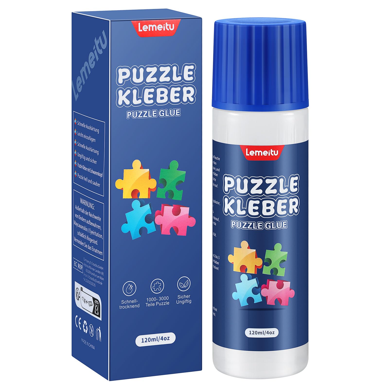 Puzzle Glue for Jigsaw Puzzles – Transparent 120ml – Fix & Hang Puzzles, Glue for Puzzle Conserver, 1 Pack