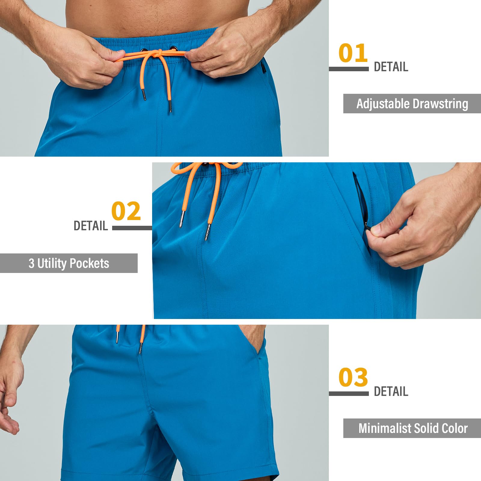 Vorvowry Costume Uomo Mare Asciugatura Rapida Estivo Stampato Boxer Mare Pantaloncini con Traspirante Fodera in Rete Tasca con Cerniera Costumi da Bagno