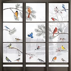 Yovkky Winter Bird Window Clings