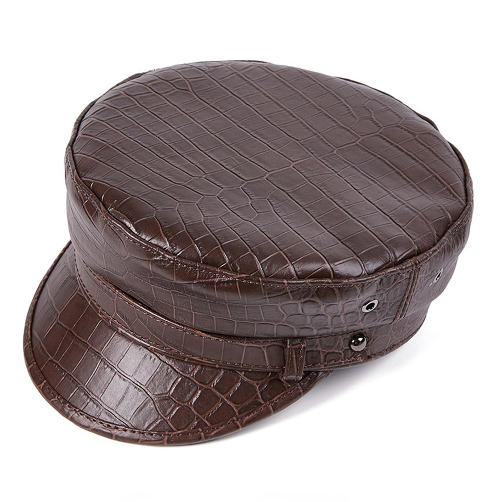 Cappello da Autista Classico Unisex,Cappello da Pescatore in Pelle,Cappello da Marinaio da Pescatore Uomo Donna