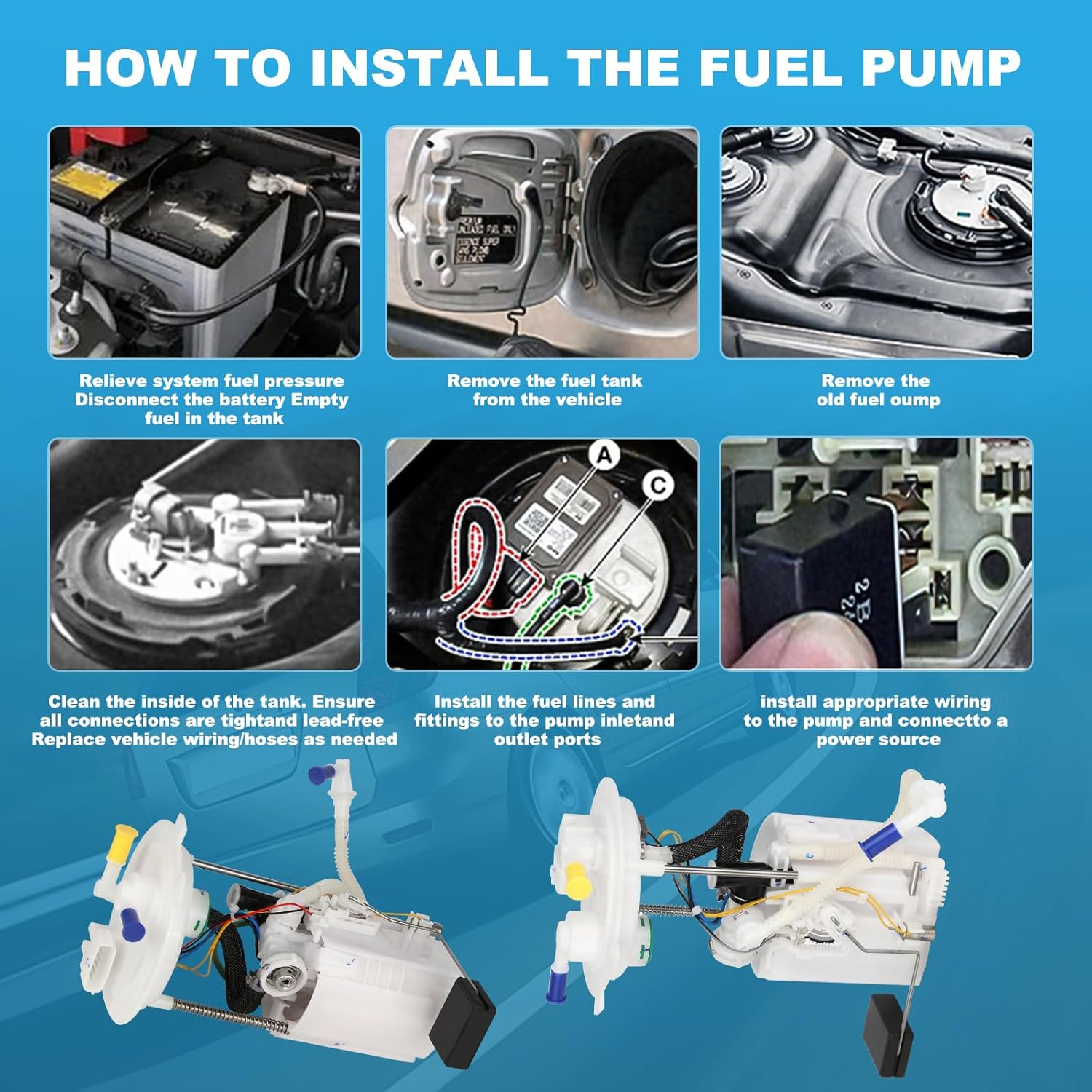 OTO-K Electric Fuel Pump Module Assembly Compatible with Nissan Pathfinder & Infiniti JX35 QX60 2013-2016 V6 3.5L,Replace# 170403JA0A 170403JT0C