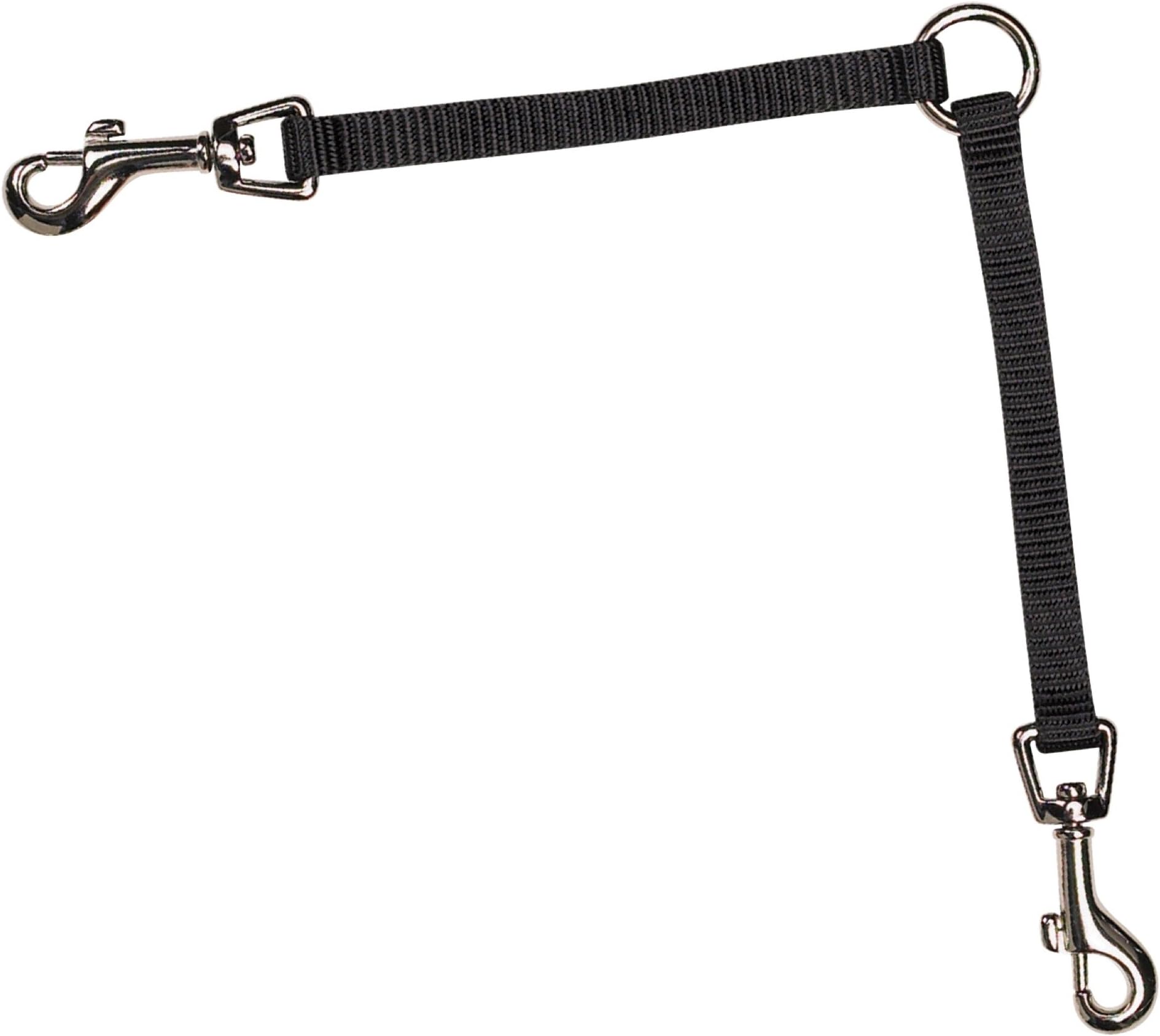 Guardian Gear Nylon 2-Way Medium Dog Coupler with Nickel-Plated Swivel Clip, 12", Black