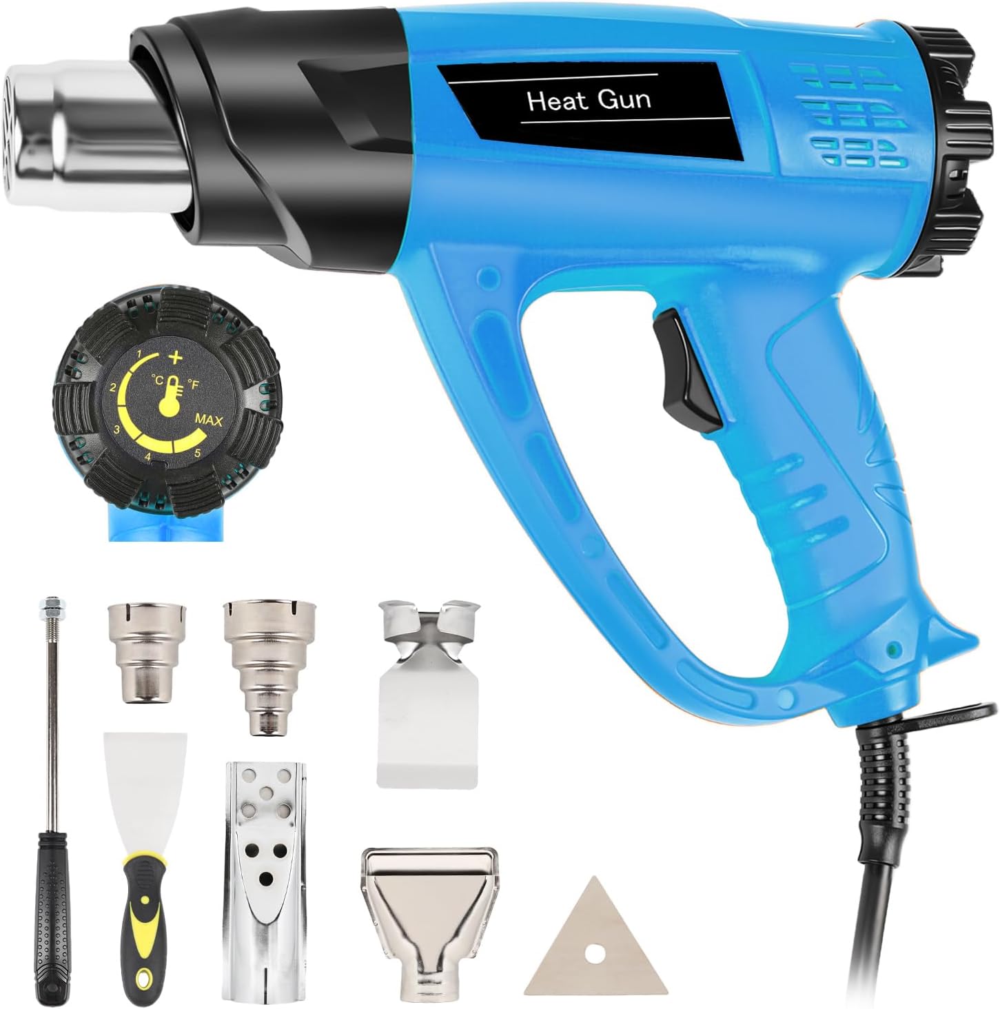 【380W・1022°F & 572°F】Cordless Heat Gun Compatible with Makita 18V Battery, Portable Hot Air Gun Fast Heating Dual Temp with LED Light 4 Nozzles for Shrink Tubing, Resin & Vinyl Wrap (No Battery)