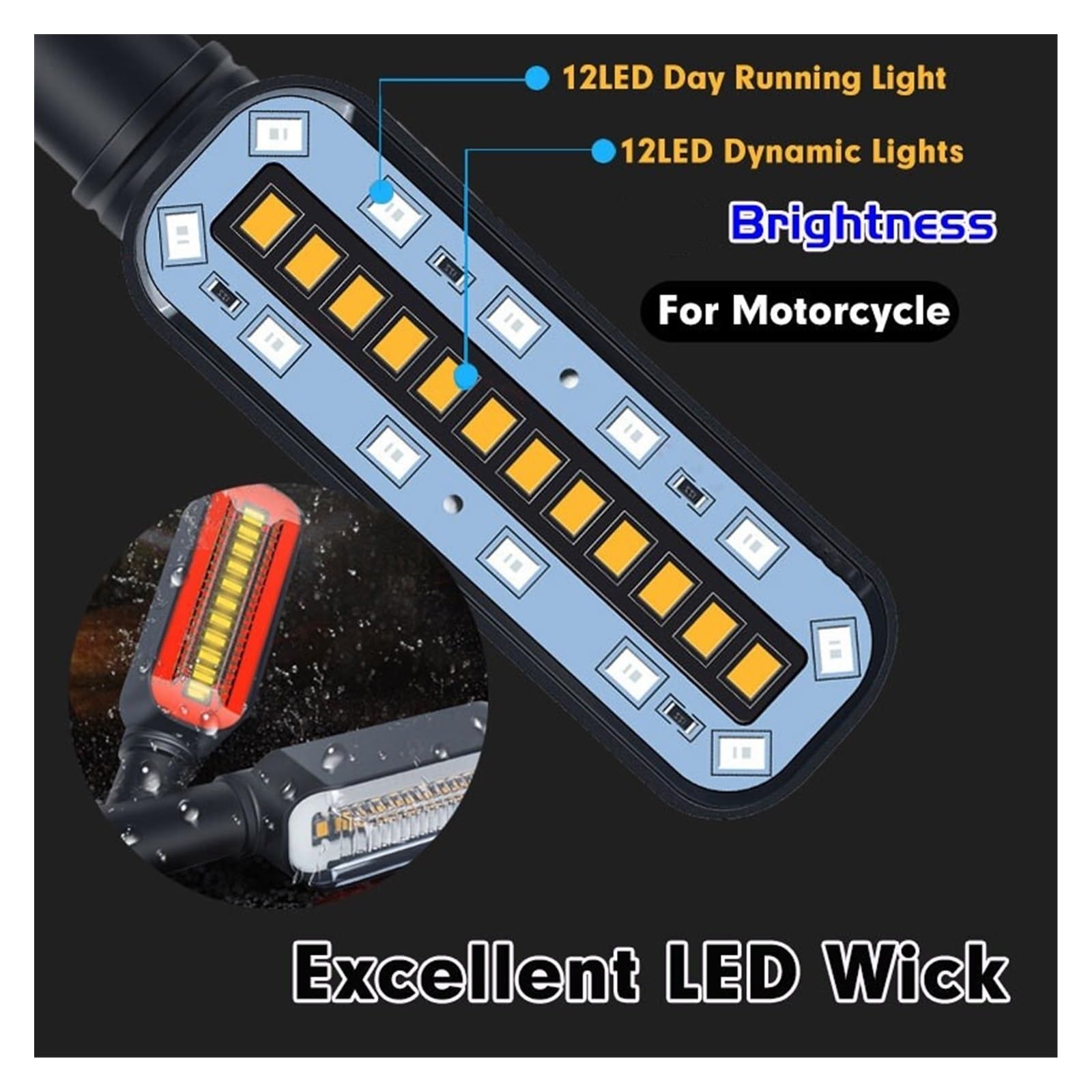 Indicatori di direzione a LED per moto Relè a LED incorporato Segnali di arresto lampeggiatore per moto M10 universali per moto impermeabili Indicatoris Direzione