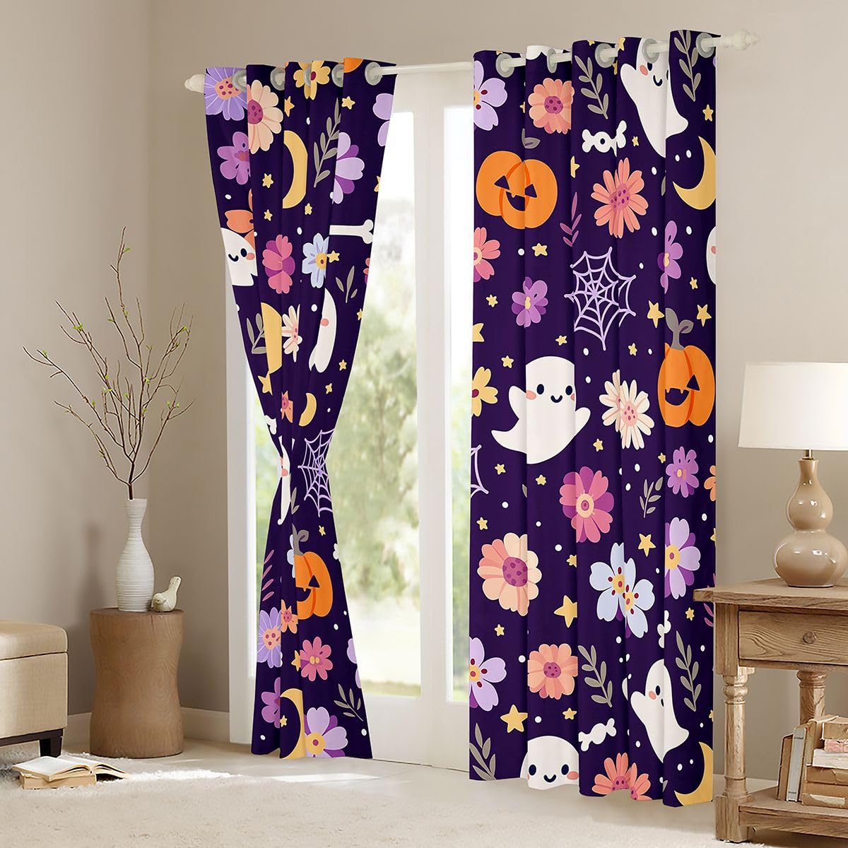 Loussiesd Decorazioni per finestre di Halloween, 2 pannelli W46*L54