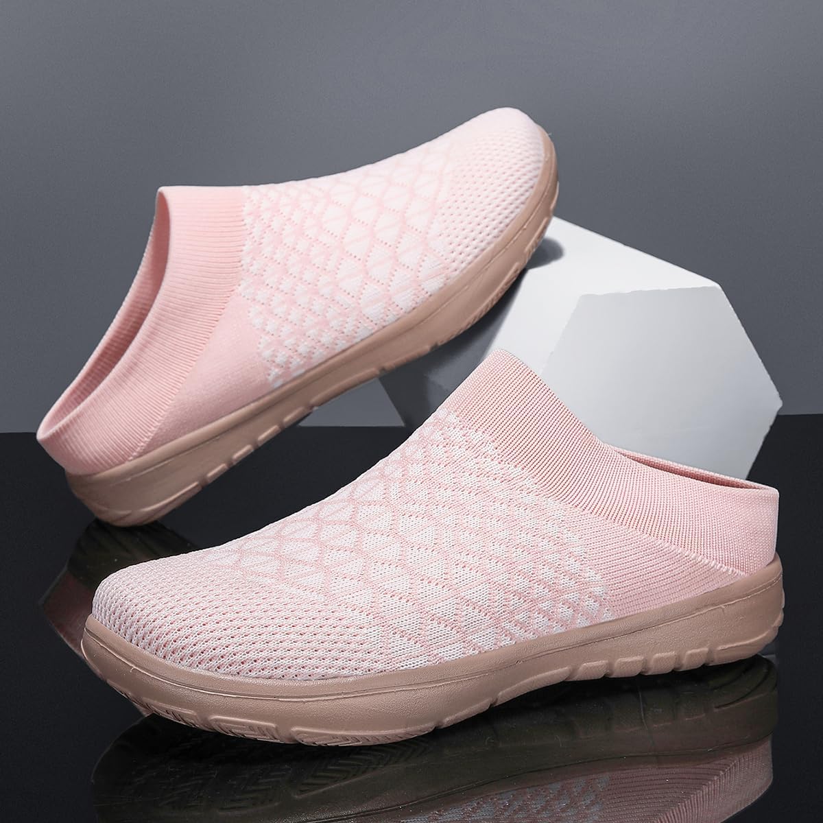 Lightweight Slip-On Clog Shoes for Women & Men – Breathable Knit Upper, Soft Cushioned Sole, Indoor Outdoor Comfort Mules - Image 3