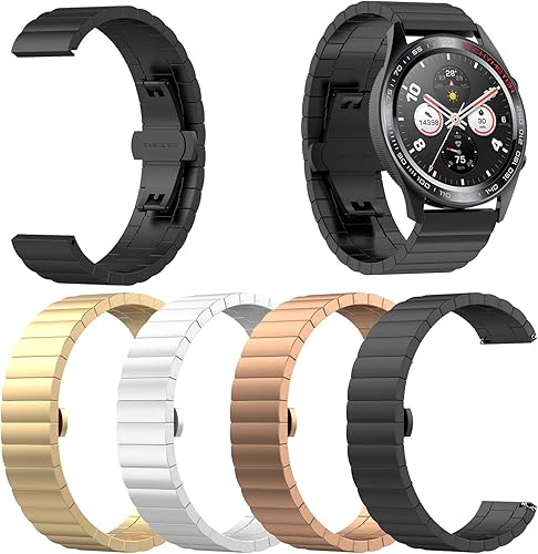 Senter Compatible con el reloj de honor GS3i para mujeres y hombres, pulsera ajustable de metal de acero inoxidable pulsera de repuesto para reloj