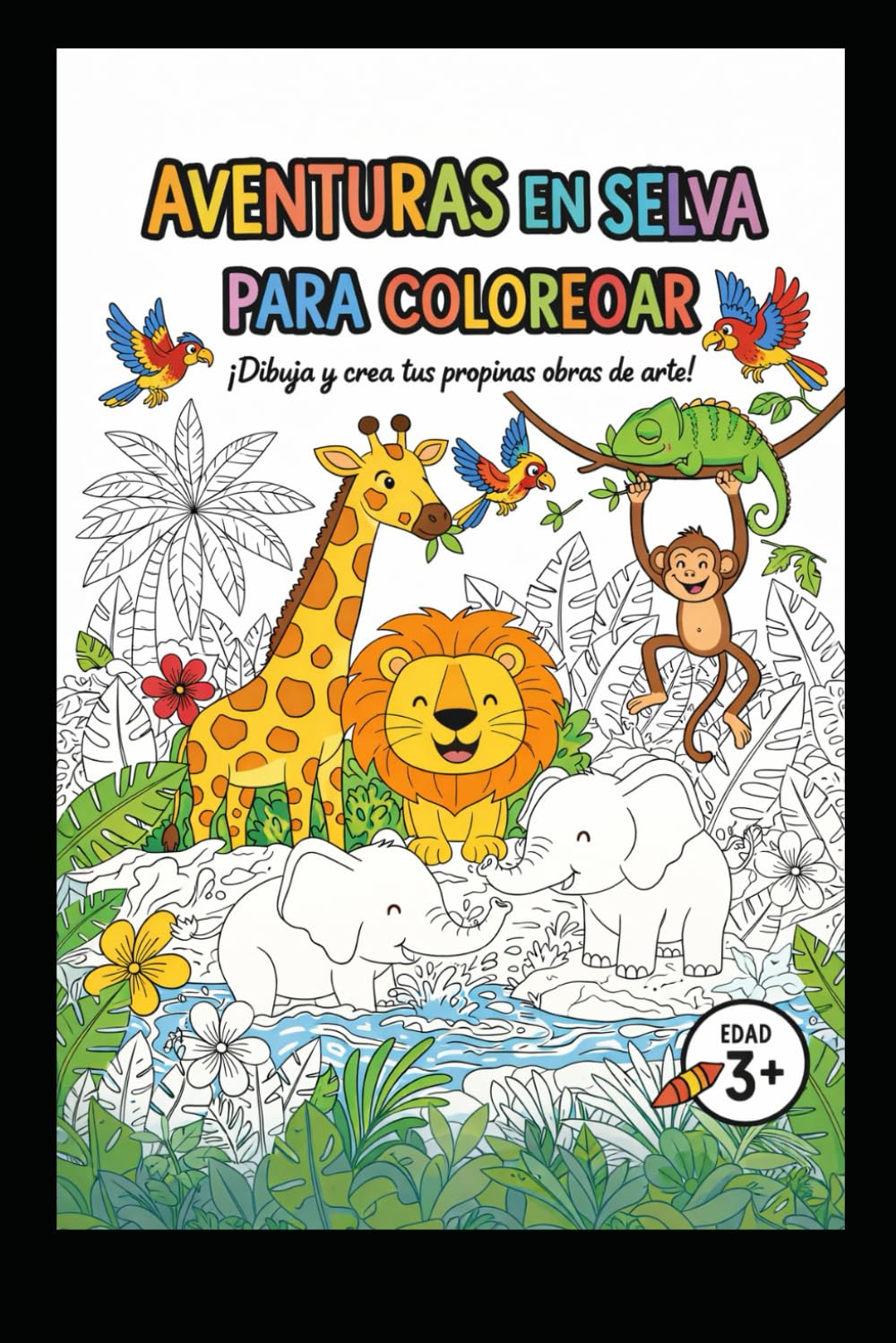AVENTURAS EN LA SELVA PARA COLOREOAR.