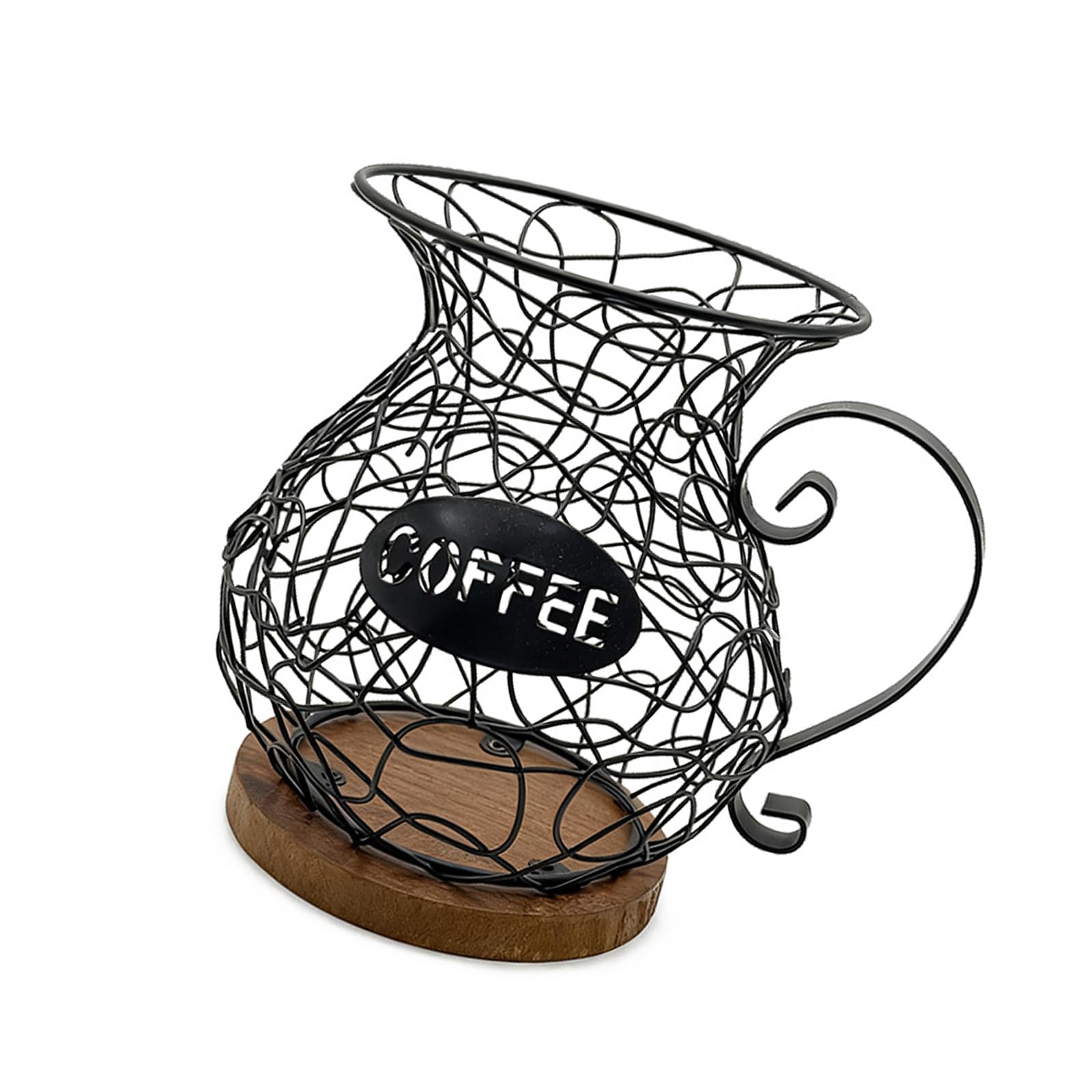 Piceioep Metal Coffee Organiser Practical Coffee Pods Dispenser Large Capacity Espresso Pods Storage Basket Holder Espresso Holder Metal Wire Basket Storage Organiser
