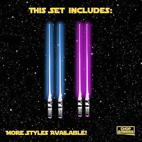 Vista 42 de Palillos de sable de luz LED (1 par, azul, puntas para agarrar alimentos)