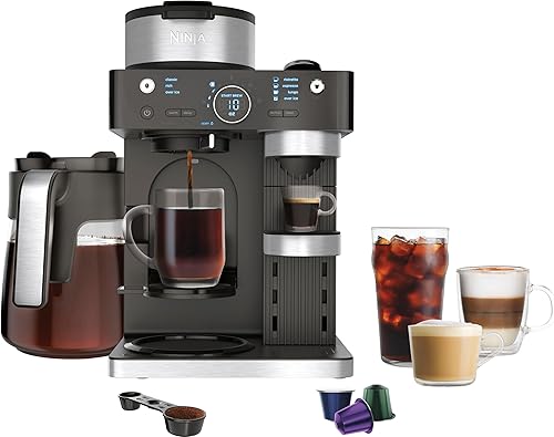 Ninja CFN602 - Sistema barista de café expreso y café con función Ristretto, café de una sola porción, compatible con cápsula Nespresso, jarra de 12 disponible en Yaxa Venezuela