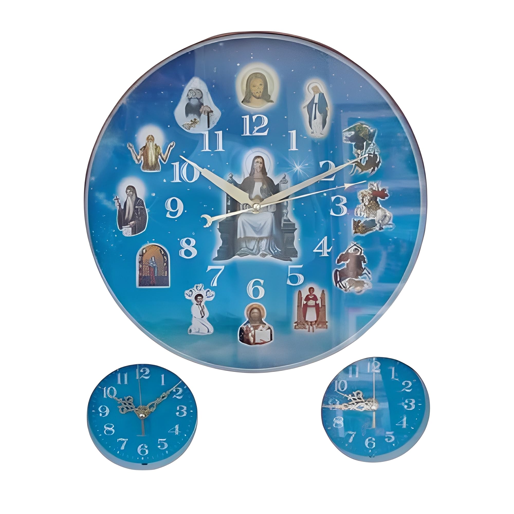Horloge murale chrétienne Ice Armor, le cadeau unique pour baptême et fête