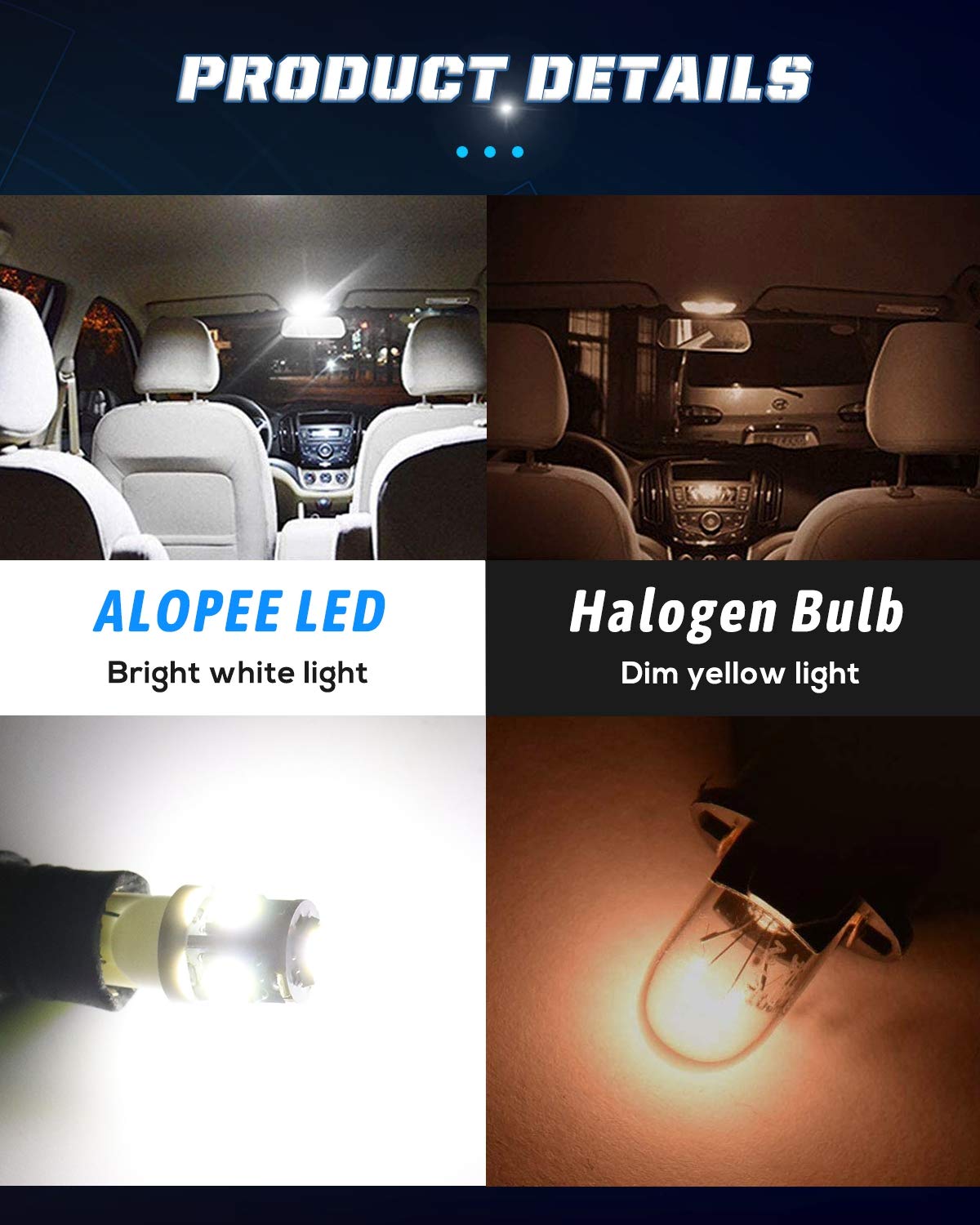 ALOPEE 30-pak W5W 501 194 T10 168 24V biała żarówka 5050 5 SMD do bagażnika Lampa dzięki uprzejmości lampy tablicy rejestracyjnej oświetlenie deski rozdzielczej