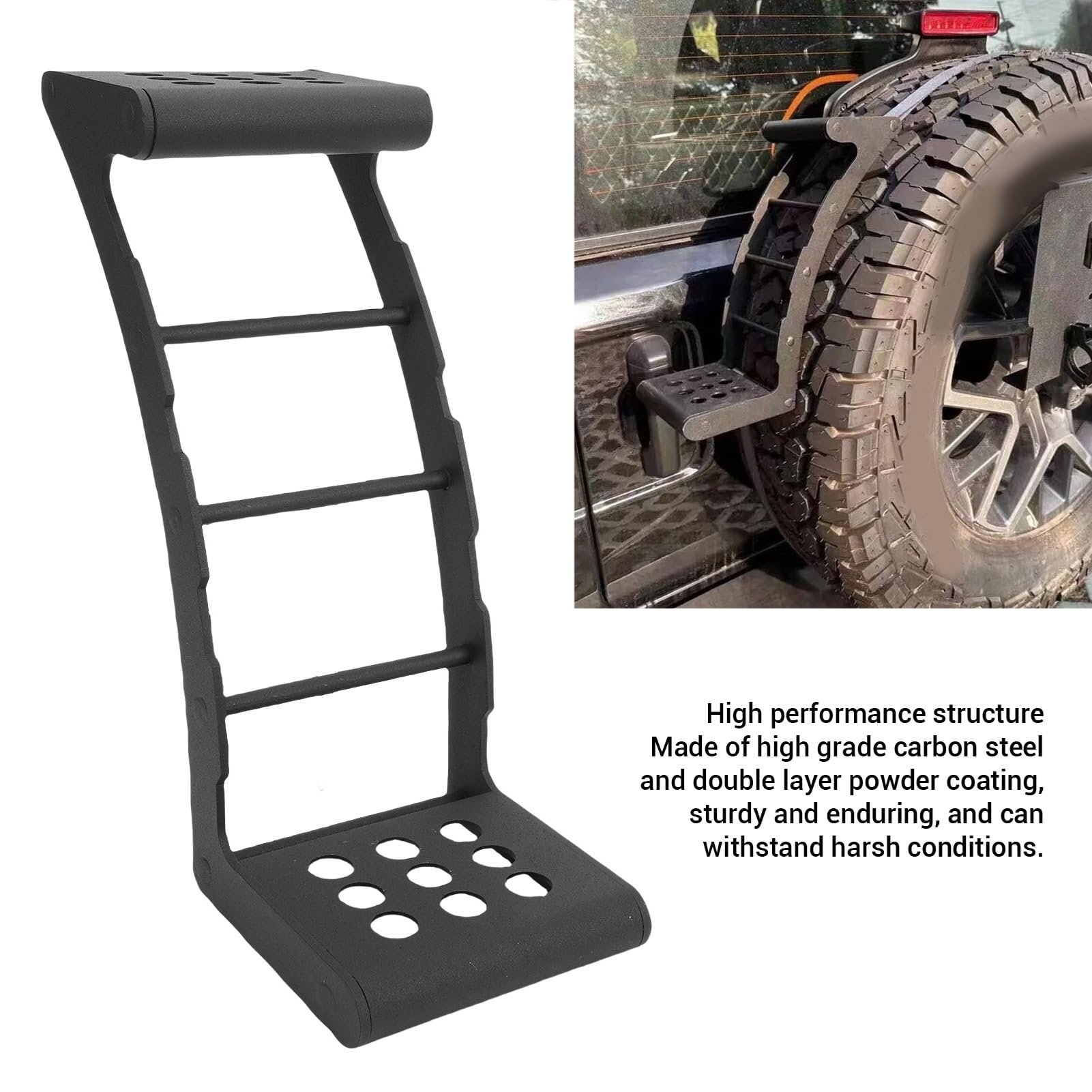 SENECESLI Reifenstufe, Robuste Radstufe mit Ratschengurt für JK JL TJ Bronco SUV Geländewagen, Universell Passend für 24 Bis 35 Zoll Reifen