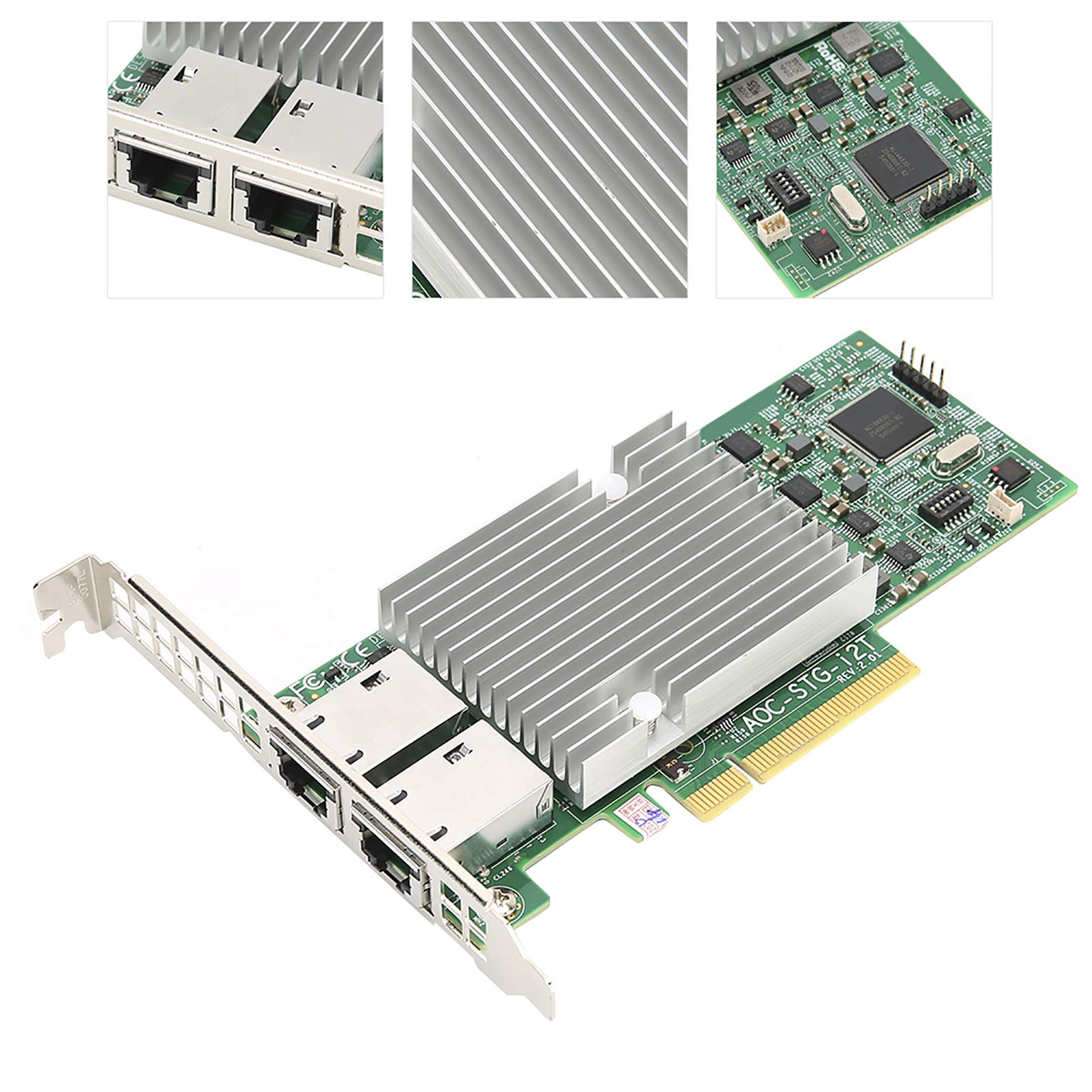 Greensen Karta Sieciowa 10GbE Dwuportowa Karta Sieciowa RJ45 dla STG I2T X540 T2 PCIe 2.0 Niskoprofilowa dla Serwera ESXi i Miękkiego Routingu