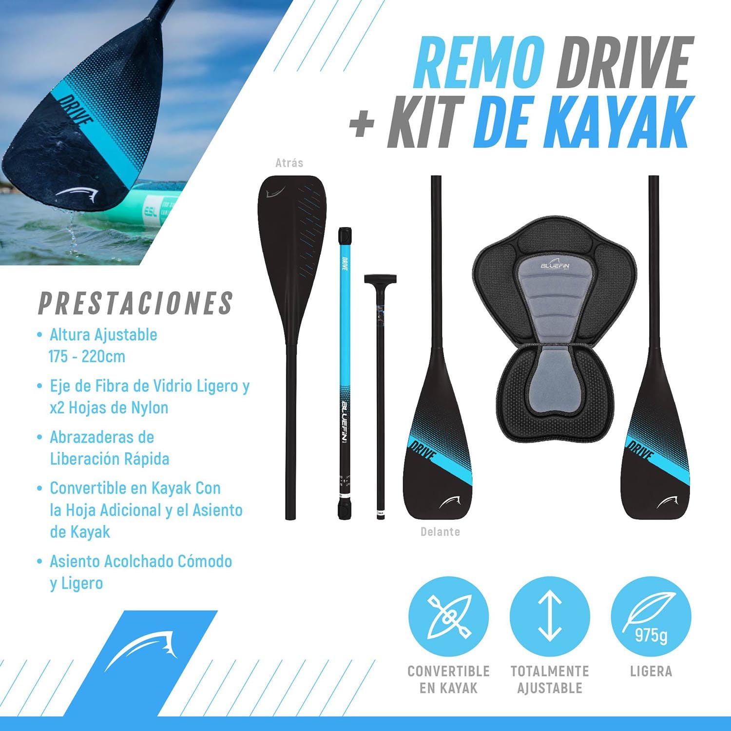 Bluefin SUP Tabla de Paddle Surf Hinchable Cruise 10'8 Adultos Incluye Accesorios