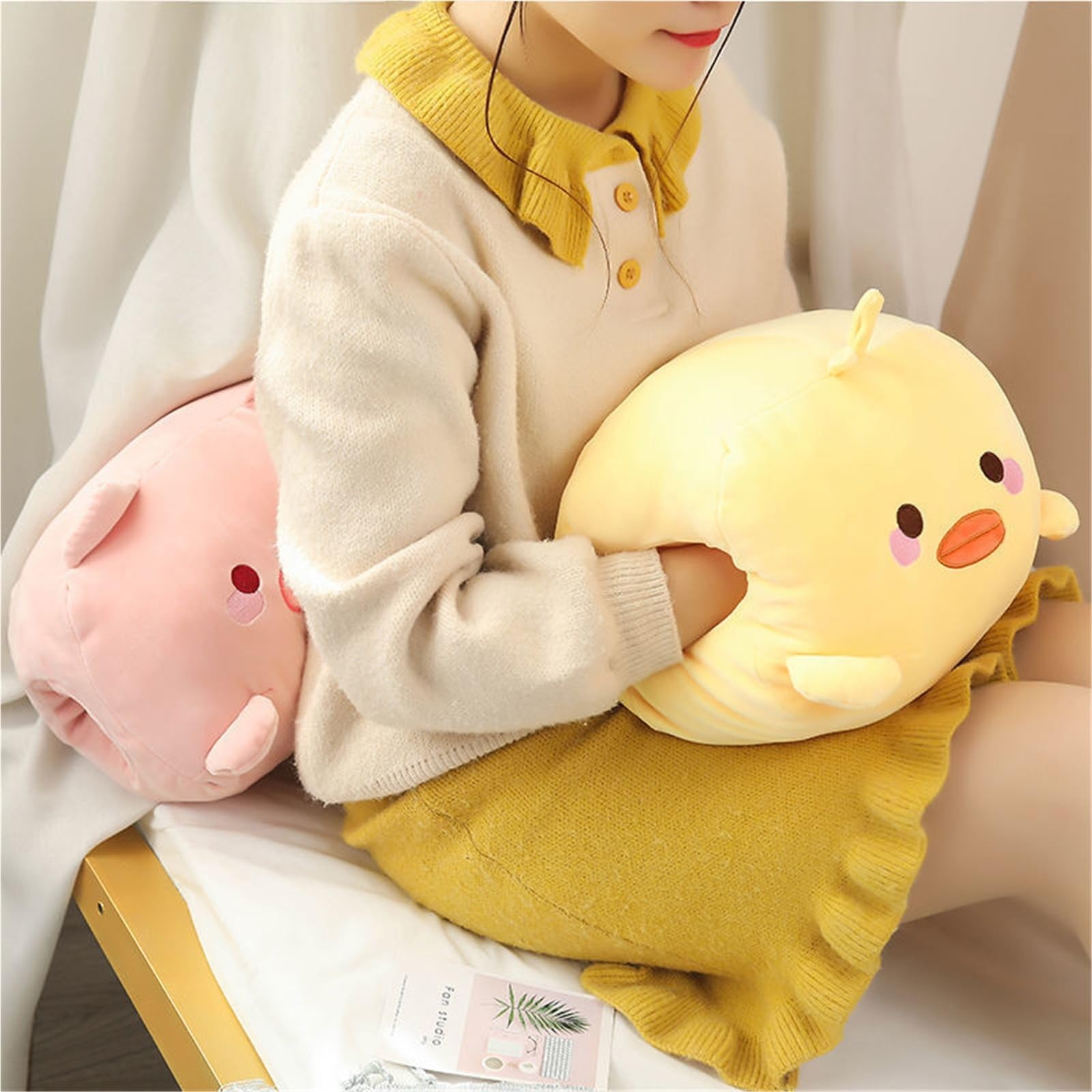 Oreiller Chauffe-mains En Peluche – Coussin Lapin 30x20x10 Cm, Portable, Déco D’hiver Pour Voyage, Sieste Au Bureau