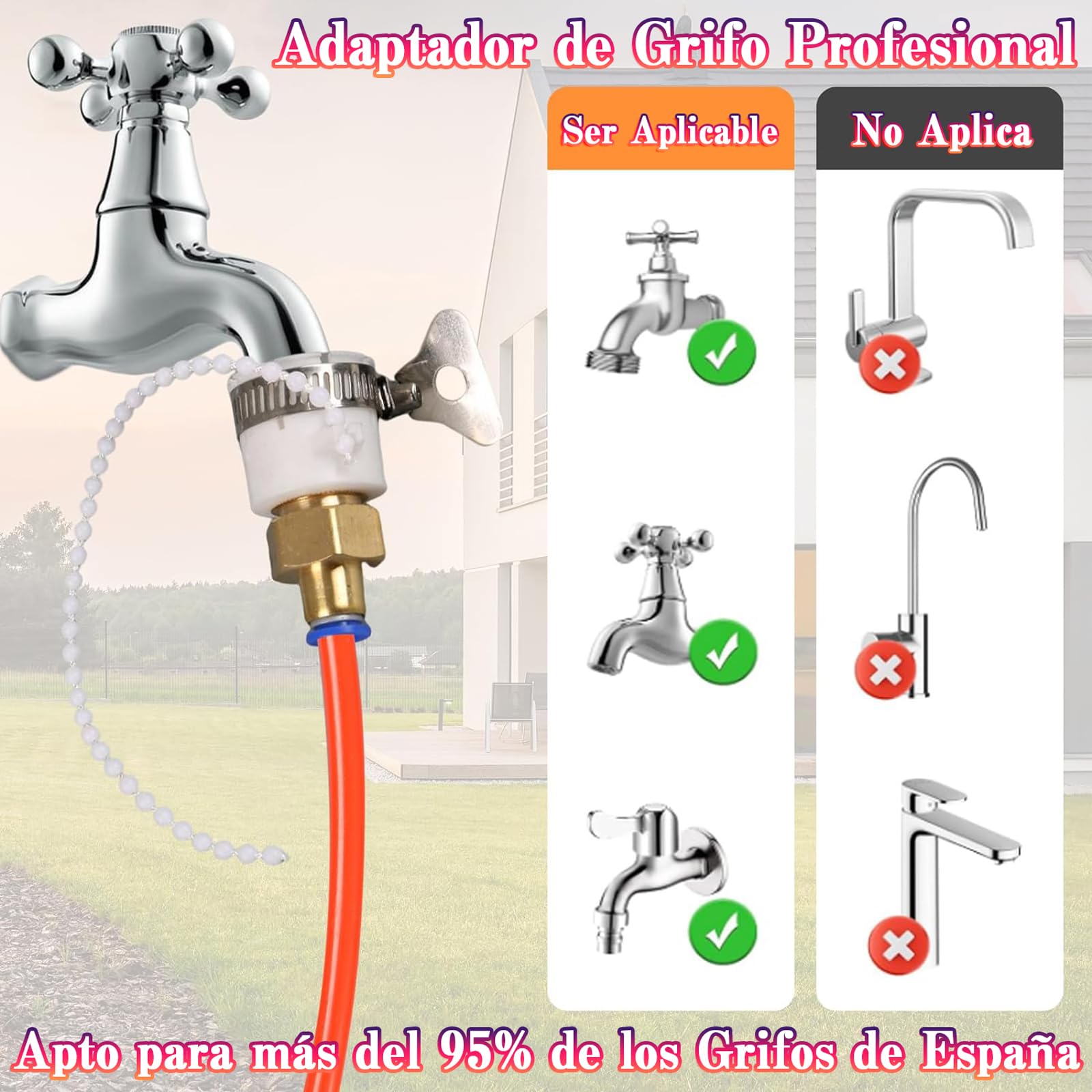 5 MTS Pertiga Telescopica Limpieza Cristales, Barra telescópica Extensible para la Limpieza Placas Fotovoltaicas, Limpiador Placas Solares Pertiga Telescopica con Manguera de 20 m