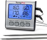 ThermoPro TP-16 Meat Thermometer with Stainless Steel Probe for Indoor Outdoor Use, Digital Cooking Thermometer for Grill, Barbecue, Oven, Smoker, Candy
