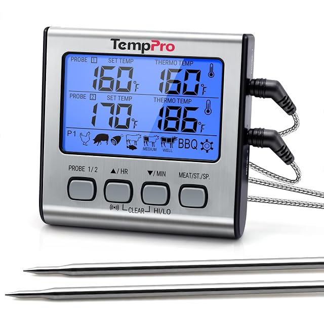 Temp-Pro TempPro TempTrack Digital Cooking Meat Thermometer with Dual Meat Probe
