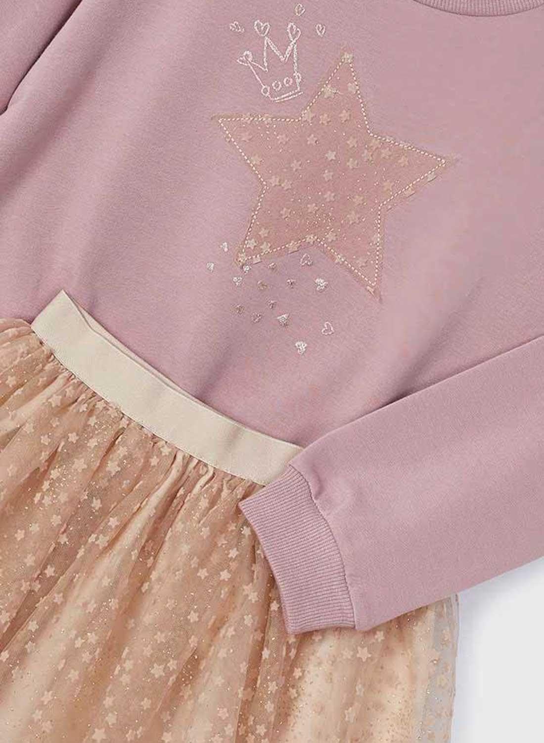 Mayoral Tulle Skirt Set for Girls Rose