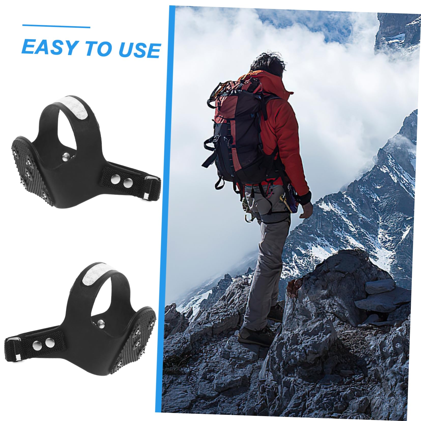 LIFKOME Crampons à Glace Crampons Crampons Couvre-chaussures D'escalade Sur Glace Poignées De Glace Pointes De Neige Crampons Antidérapants à Glace Pointes De Chaussures Black