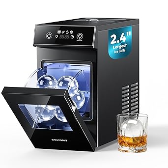 EUHOMY 2.4" Ice Ball Maker Countertop, 2Pcs Ready in 60Mins,