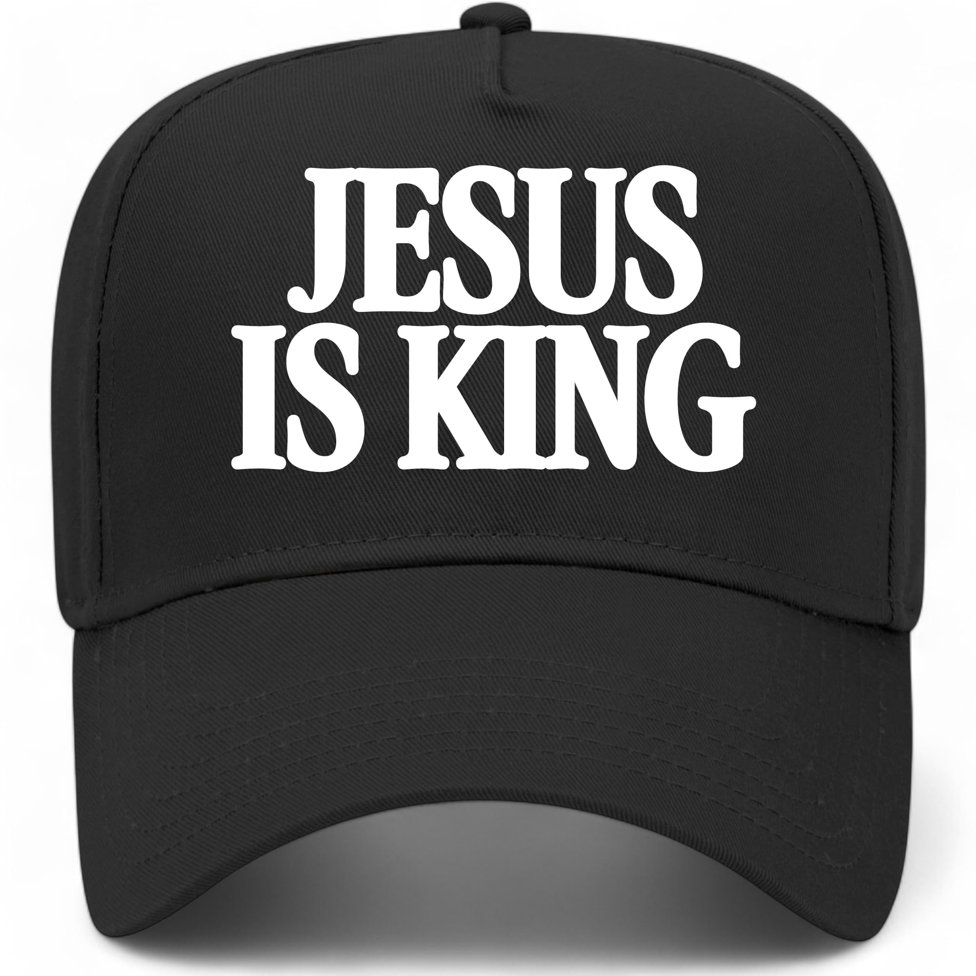 Jesus is King Serif Vintage Trucker Hat | God | Premium Snapback Baseball Hat for Men & Women