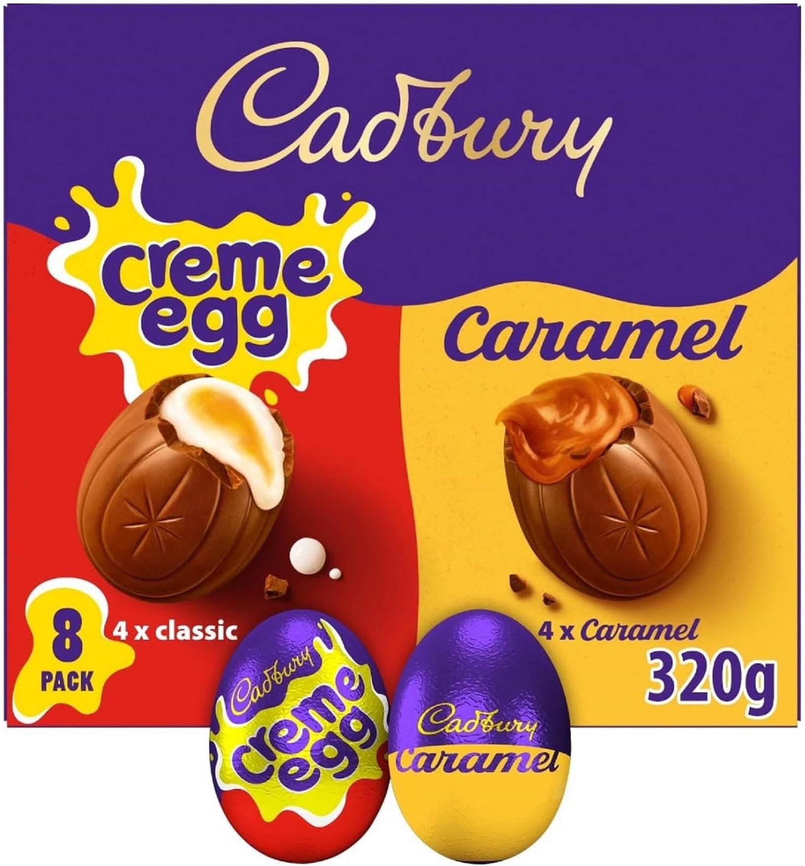 Creme Egg & Caramel Egg 8 Pack 320g